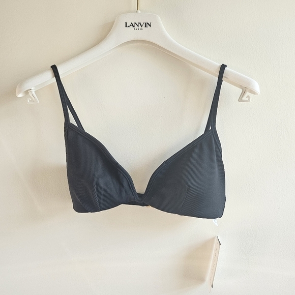 New L*Space Ribbed Helena Black Swim Bikini Top NWT Small - Picture 6 of 9